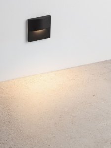 Oprawa wpuszczana schodowa LED czarna kwadratowa minimalistyczna nowoczesna IP65 Luces Exclusivas