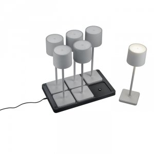 Lampki Stołowe Przenośne Akumulatorowe Szare LED FERNANDEZ R54096677 RL