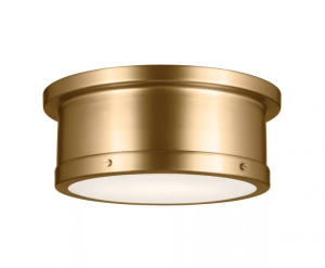  Designerski Średni Plafon Serca Szczotkowany Naturalny Mosiądz 2x E27 Elstead Lighting KL-SERCA-F-M-BNB 