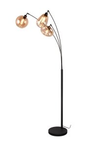 Dekoracyjna Lampa Podłogowa Czarna Szklane Klosze LUMINA 417000313 TRIO