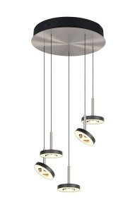 Lampa wisząca LED okrągła wielopunktowa designerska nowoczesna ściemnialna GUANO 334430507 Trio