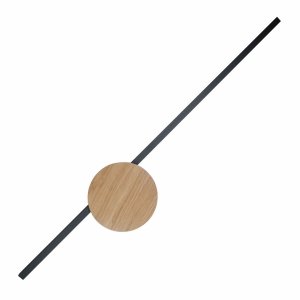 Nowoczesna lampa ścienna kinkiet LED listwa czarna z drewnianymi elementem minimalistyczna rustykalna JAVA II BLACK WOOD 1441 TK-Lighting