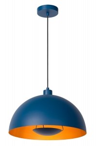Niebieska dekoracyjna lampa wisząca metalowy klosz SIEMON 45496/01/35 LUCIDE