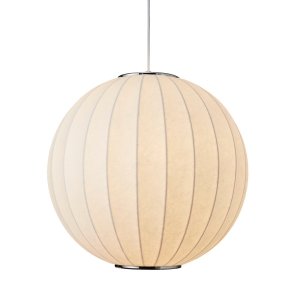 Dekoracyjna nowoczesna biała lampa wisząca designerska skandynawska tkaninowy abażur kula 40cm SILK ST-2330-40 Step Into Design