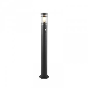 Nowoczesny Antracytowy Słupek Ogrodowy Z Czujnikiem Ruchu Minimalistyczny PALOMA R41719142 RL