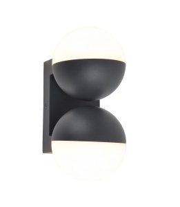 Lampa zewnętrzna kinkiet LED nowoczesna minimalistyczna dwie kule szara aluminiowa LOOMA IP54 5138003118 LUTEC