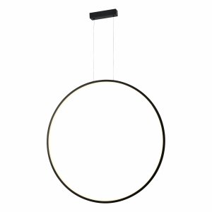 Lampa wisząca okrąg ring do łazienki Loop M PL0119-85-BK Yaskr czarna IP44 LED 3000K