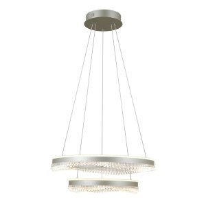 Lampa wisząca Italux Morte PND-34535-2L-SILV Srebrny 2-płomienna Nowoczesna LED 