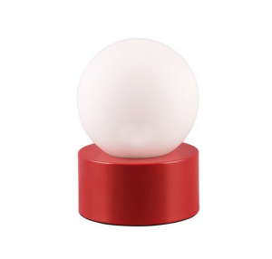 Dekoracyjna Lampka Stołowa W Kolorze Czerwonym Biały Szklany Klosz COUNTESS R59051010 RL