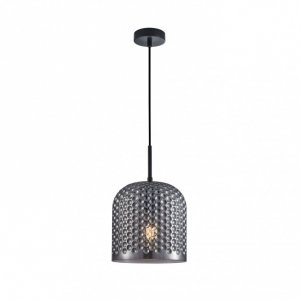 Czarna Lampa Wisząca Dekoracyjny Dymiony Szklany Klosz RENTI PND-25205-1L-BK-SG ITALUX