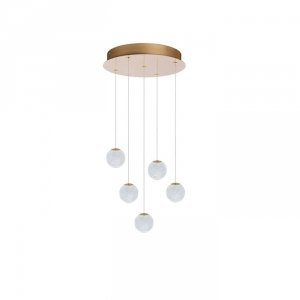 Lampa Wisząca Złota Nowoczesna LED Przezroczysta Kula EDEM AZ6018 AZZARDO