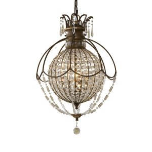Żyrandol Bellini 3 źródła światła Oksydowany brąz kryształ vintage glamour FE-BELLINI3 FEISS