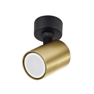 Oprawa ścienno sufitowa czarno-złota tuba reflektor spot kinkiet SNOW LP-731/1W GD Light Prestige
