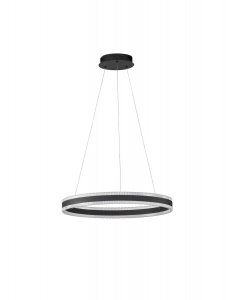 Lampa wisząca LED aluminiowa czarna okrągła ring designerska nowoczesna możliwość ściemniania DONTERIO LE45400 Luces Exclusivas