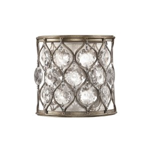 Kryształowy Kinkiet Lucia Feiss FE-LUCIA1 lampa salonowa, do sypialni/ Oksydowany srebrny Glamour 