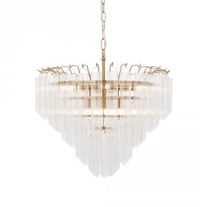 Szklana lampa wisząca rurki mosiężna okrągła designerska nowoczesna Toulouse 114198 ENDON