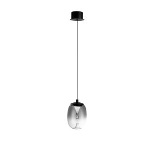 Szklana Designerska Lampa Wisząca LED Dymiony klosz PAMELA 11 AZ6267 AZZARDO