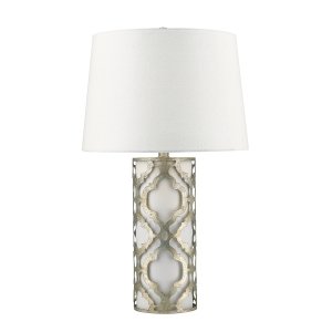 Lampa stołowa Arabella 1 źródło światła postarzane srebro biały abażur GN-ARABELLA-TL-S ELSTEAD LIGHTING