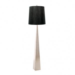 Nowoczesna lampa stojąca podłogowa z czarnym abażurem ASCENT ASCENT-FL-PN-BK Elstead Lighting polerowany nikiel