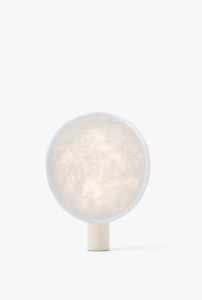 Lampa stołowa owalna materiałowa biała 43cm minimalistyczna klasyczna uniwersalna dekoracyjna TENSE 21810 New Works