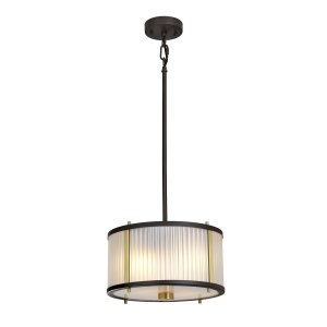 Lampa wisząca Corona 2 źródła światła stary brąz / stary mosiądz elegancka retro szklana DL-CORONA-2P-BAB ELSTEAD LIGHTING