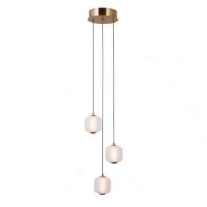 Nowoczesna Dekoracyjna Lampa Wisząca LED W Kolorze Złotym GANTI PND-34362-3-HBR-OPAL ITALUX