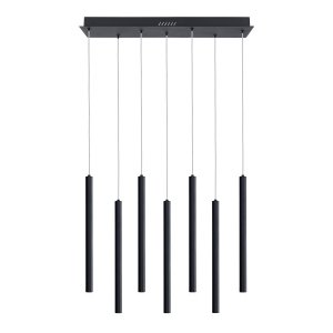Minimalistyczna lampa wisząca listwa tuba sopel czarna Valdes Italux PND-22302-7-BK