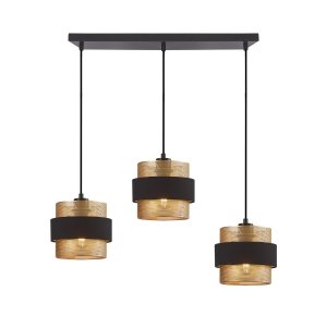 Nowoczesna Lampa Wisząca Dekoracyjne Abażury BANS PND-27467-3-BK-GD ITALUX