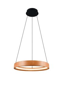 Lampa wisząca LED okrąg drewniana klasyczna nowoczesna ściemnialna LYNWOOD 355030130 Trio 