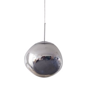 Lampa wisząca 38cm srebrna dekoracyjna minimalistyczna klasyczna nowoczesna falista kula GLAM MP-1239-380 chrome Step Into Design