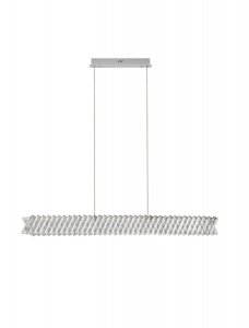 Szara kryształowa lampa wisząca LED podłużna designerska glamour możliwość ściemniania CANLIRA LE45158 Luces Exclusivas
