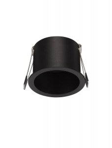 Czarna okrągła oprawa sufitowa podtynkowa wpuszczana GU10 minimalistyczna Luces Exclusivas