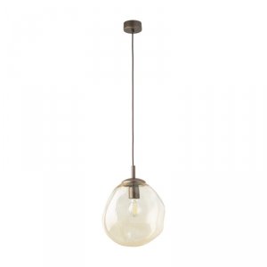 Brązowa lampa wisząca owalny szklany klosz designerska nowoczesna dekoracyjna salonowa LAVA M 11326 TK-LIGHTING