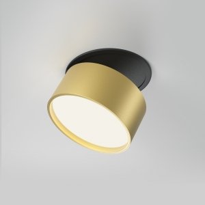Lampa sufitowa lampa wbudowana tuba regulowana LED aluminium czarny i matowe złoto ONDA MAYTONI DL024-12W-DTW-BMG