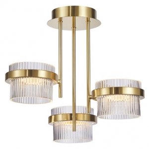 Złoty Plafon Sufitowy LED Glamour TIARA PND-77362-3-24W-GD ITALUX
