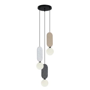 Nowoczesna portójna lampa wisząca Lorenzo Italux PND-59815B-3-MLTI Beżowy/szary salonowa nad stół