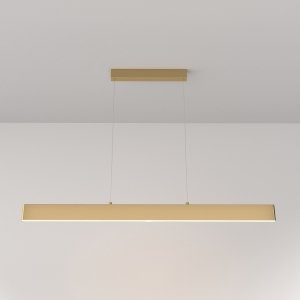 Minimalistyczna nowoczesna lampa wisząca LED listwa metalowa złota regulacja wysokości Step MAYTONI P010PL-L30G3K