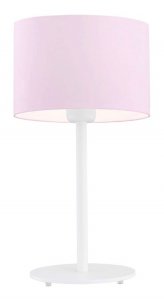 Różowa lampa stołowa biurkowa lampka nocna dziecięca stal lakierowana biała podstawa tkaninowy abażur MAGIC 4128 Argon