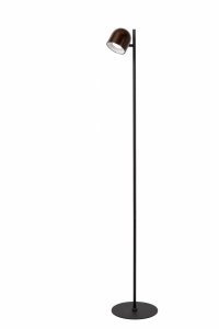 Lampa podłogowa LED metalowa nowoczesna minimalistyczna uniwersalna czarno-brązowa regulowana możliwość ściemniania SKANSKA RECH IP44 03749/03/96 LUCIDE