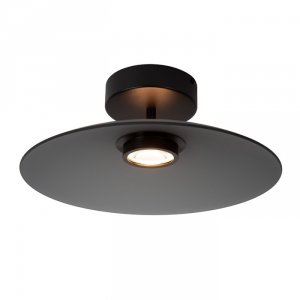 Minimalistyczny Plafon Sufitowy Nowoczesny LED Czarny Klosz MENGA 25117/10/65 LUCIDE