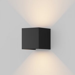 Nowoczesny kinkiet elewacyjny zewnętrzny LED minimalistyczny metalowy czarny podświetlający ścianę Fulton MAYTONI O572WL-L6B