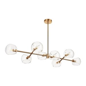 Designerska Lampa Wisząca Do Jadalni COSMIC-8 Złota Lampa Sufitowa Art Deco 