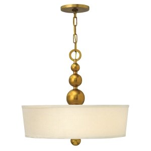 Lampa wisząca Zelda - 3 źródła światła - Vintage mosiądz okrągły abażur retro designerski ozdobne kule HK-ZELDA-P-B-VS HINKLEY