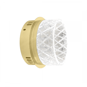 Złota lampa ścienno sufitowa plafon kinkiet LED w stylu glamour ELEGANCE ML0994 Milagro 