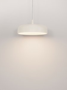 Lampa wisząca LED beżowa aluminiowa owalna 40cm nowoczesna minimalistyczna ściemnialna 3000K DORRIA LE46008 Luces Exclusivas