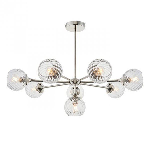 Dekoracyjna Lampa Wisząca Vintage Szklane Klosze Kule Nikiel ALLEGRA 104051 ENDON
