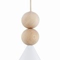 Lampa wisząca stożek z drewnianym dekorem duża skandynawska elegacka KEGEL 8632 Argon