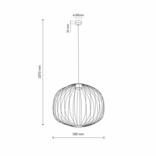 Beżowa lampa wisząca ażurowa druciana okrągła minimalistyczna loftowa uniwersalna klasyczna SPHERA M 11306 TK-LIGHTING