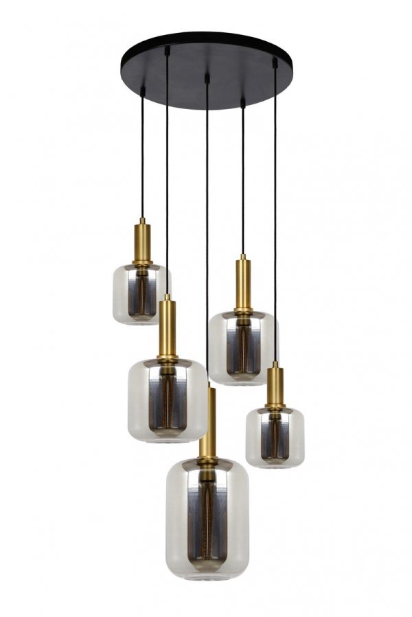 Nowoczesna Lampa Wisząca Czarna Szklane Klosze JOANET 45494/15/65 LUCIDE