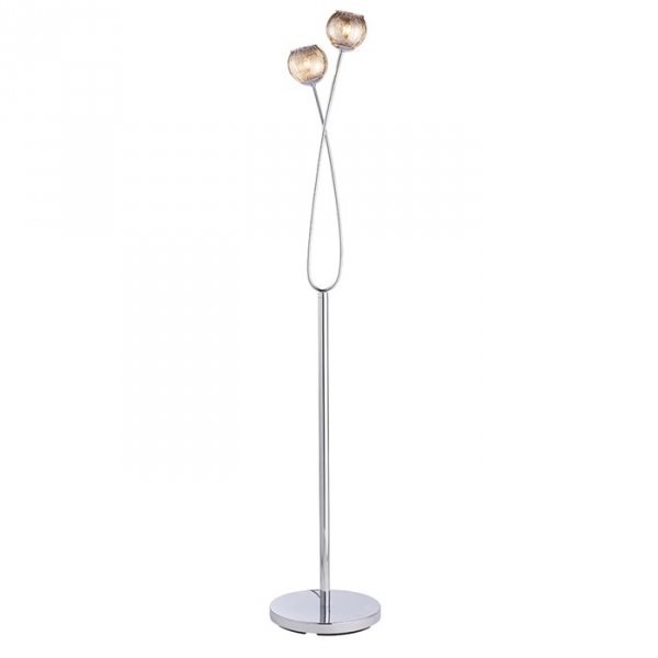 Designerska Lampa Stojąva Chrom Szklane Klosze AERITH 76123 ENDON